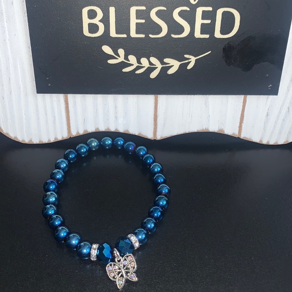 Jewelry - Midnight Blue Glass Beaded Bracelet